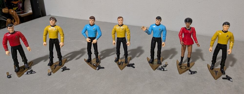 Vintage Star Trek Playmates 1993 Action Figure Lot of 7 Loose Bridge Crew